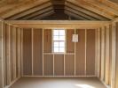 10x14 Front Entry Peak Style Storage Shed Interior With Loft
