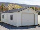 14x36 Peak Style One-Car Garage with Vinyl Siding and Metal Roofing From Pine Creek Structures
